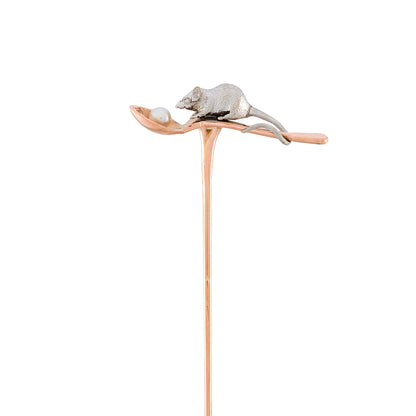 Antique Mouse on a Spoon Stick Pin