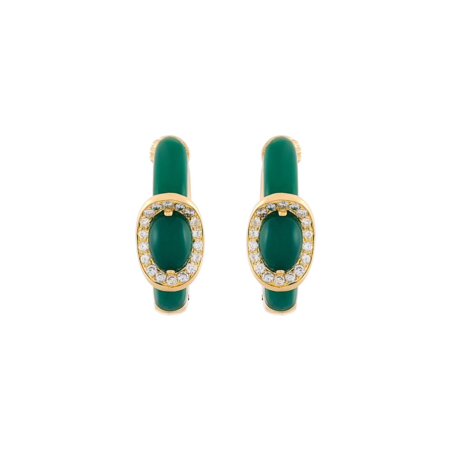 Fred Chrysoprase Buckle Earrings