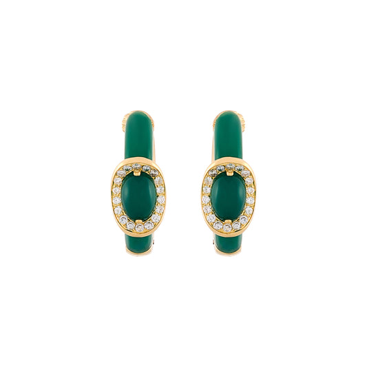 Fred Chrysoprase Buckle Earrings