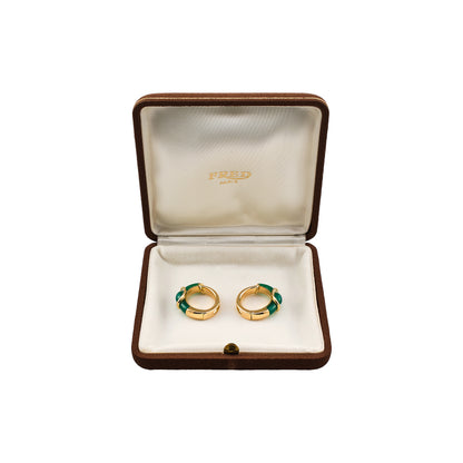 Fred Chrysoprase Buckle Earrings