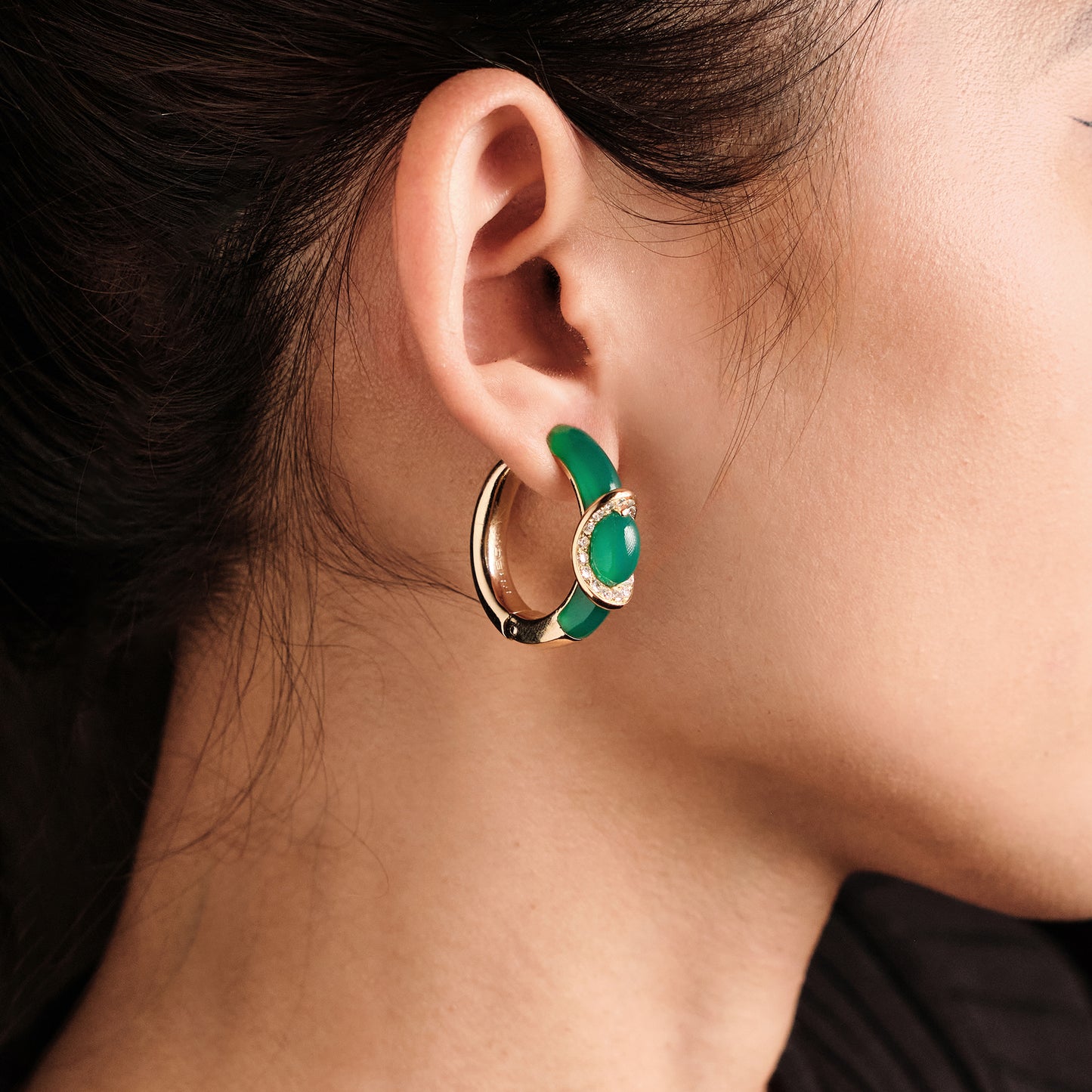 Fred Chrysoprase Buckle Earrings