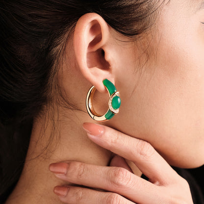 Fred Chrysoprase Buckle Earrings