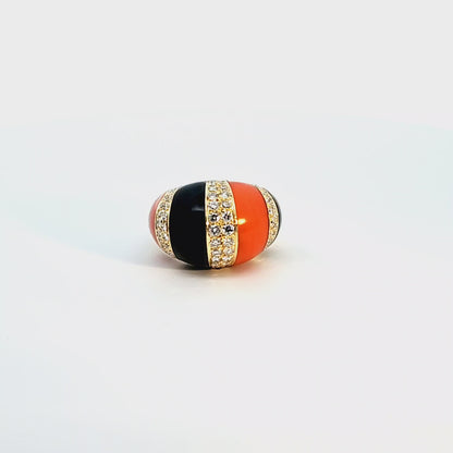 Fred Coral and Onyx Ring