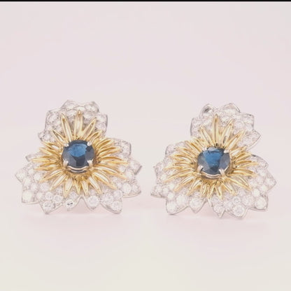 Vintage French Sapphire Earrings