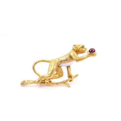 Vintage Monkey Brooch