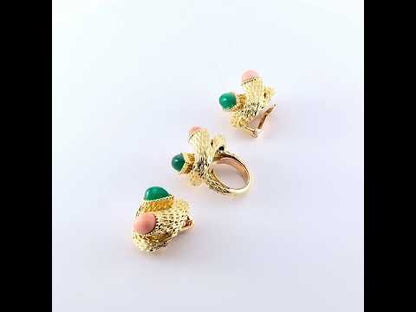 Boucheron Chrysoprase and Coral Demi Parure