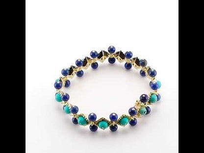 Vintage Turquoise and Lapis Lazuli Bracelet