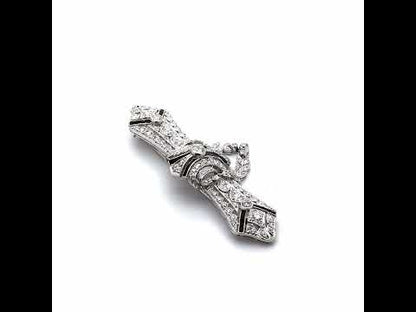 Art Deco Diamond and Chalcedony Brooch