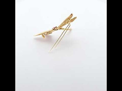 Vintage Multigem Dragonfly Brooch