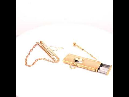 English Cigar Wedge Cutter and Tie Clip Set