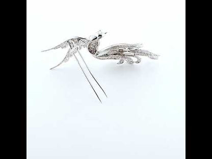 Vintage Bird of Paradise Diamond Brooch