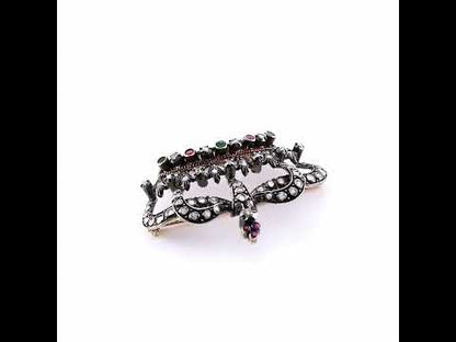 Antique Portuguese Crown Brooch