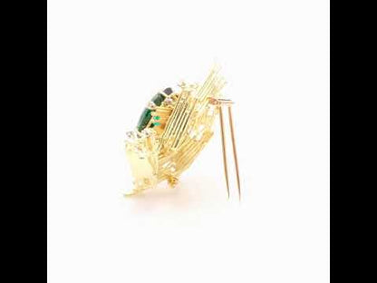 George Weil Tourmaline & Diamond Brooch