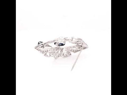 Antique Platinum Sapphire Brooch