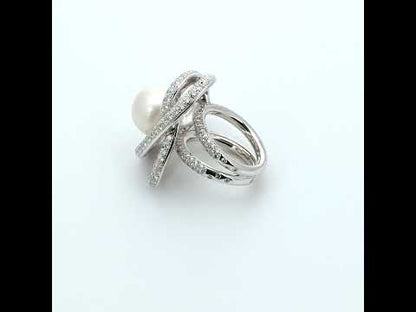 Vintage French "whirlwind" Pearl Ring