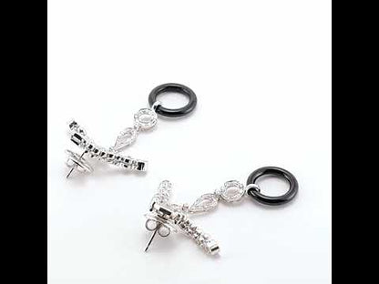 Vintage Onyx and Diamond Earrings