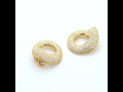 Vintage French "Volutes" Diamond Earrings