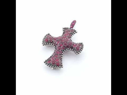 Mouawad  "Rosette" Ruby Cross Pendant