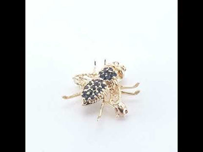 Vintage Bee Sapphire Pendant / Brooch