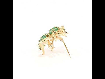 Vintage Bumblebee Emerald Brooch