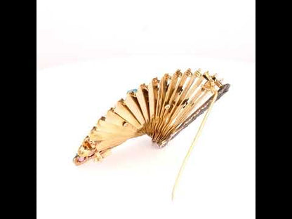 Antique Open Fan Brooch
