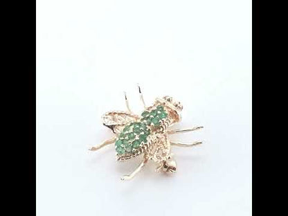 Vintage Bee Emerald Pendant / Brooch