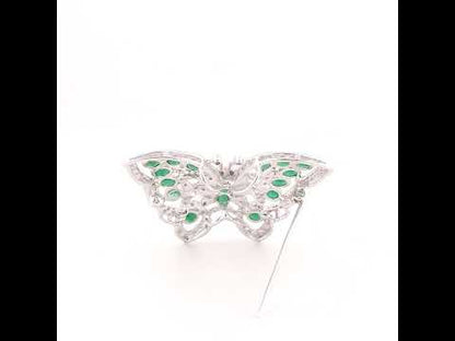 Vintage Emerald and Diamond Brooch