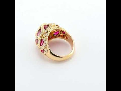 Vintage Flower Ruby Ring