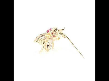 Vintage Bumblebee Ruby Brooch