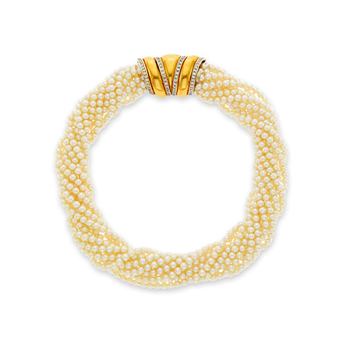 Vintage Multistrand Pearl Torsade Necklace